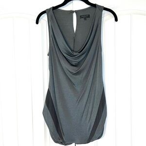 Rag & Bone Silver Metallic Cowl Neck Tank Top Size XS Party Club